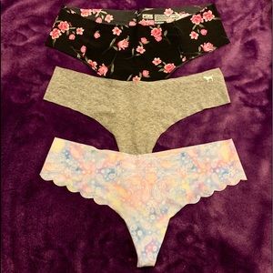 NWOT PINK by VS Seamless Panties 3 Pack Bundle M